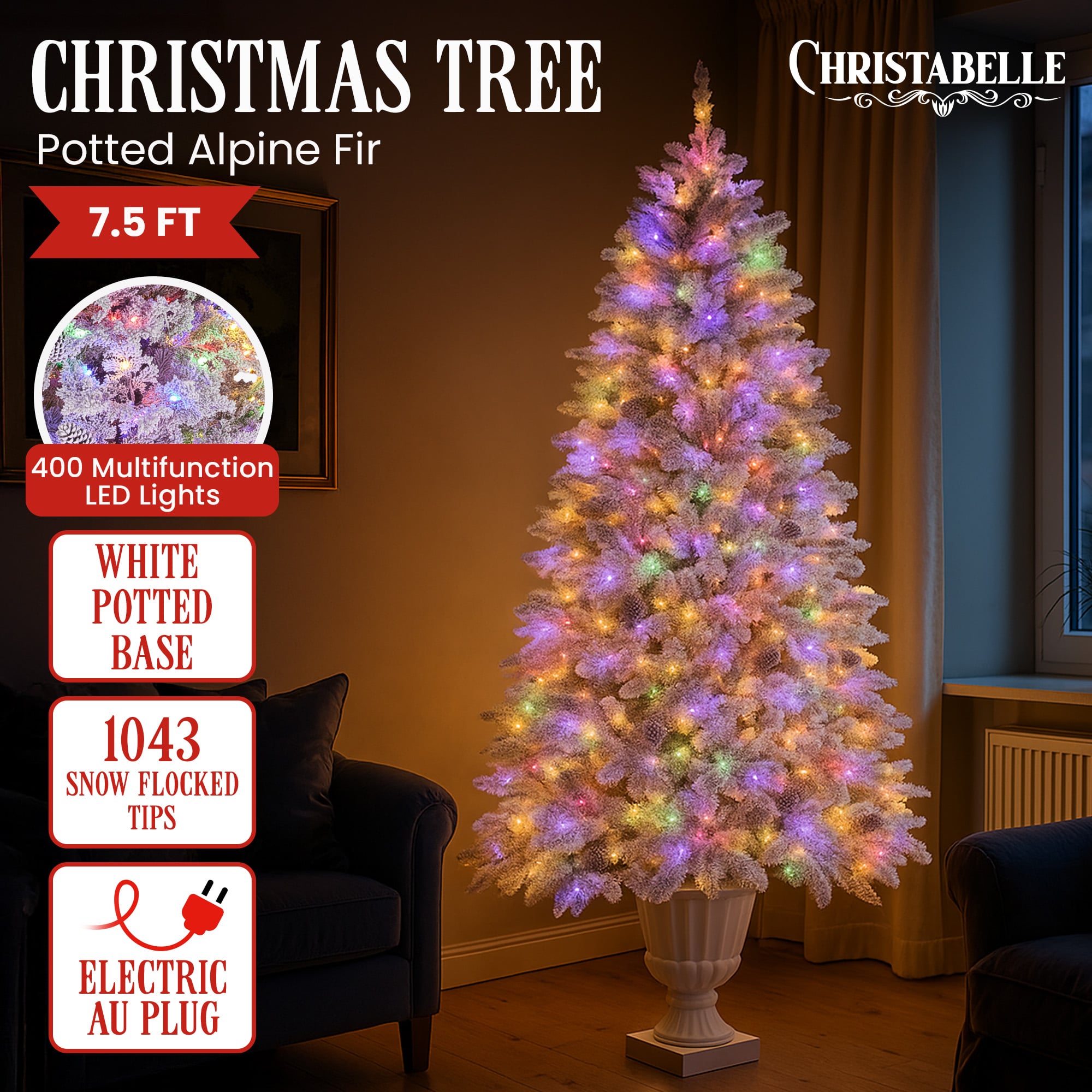 Christmas Tree Pre Lit Multi Colour