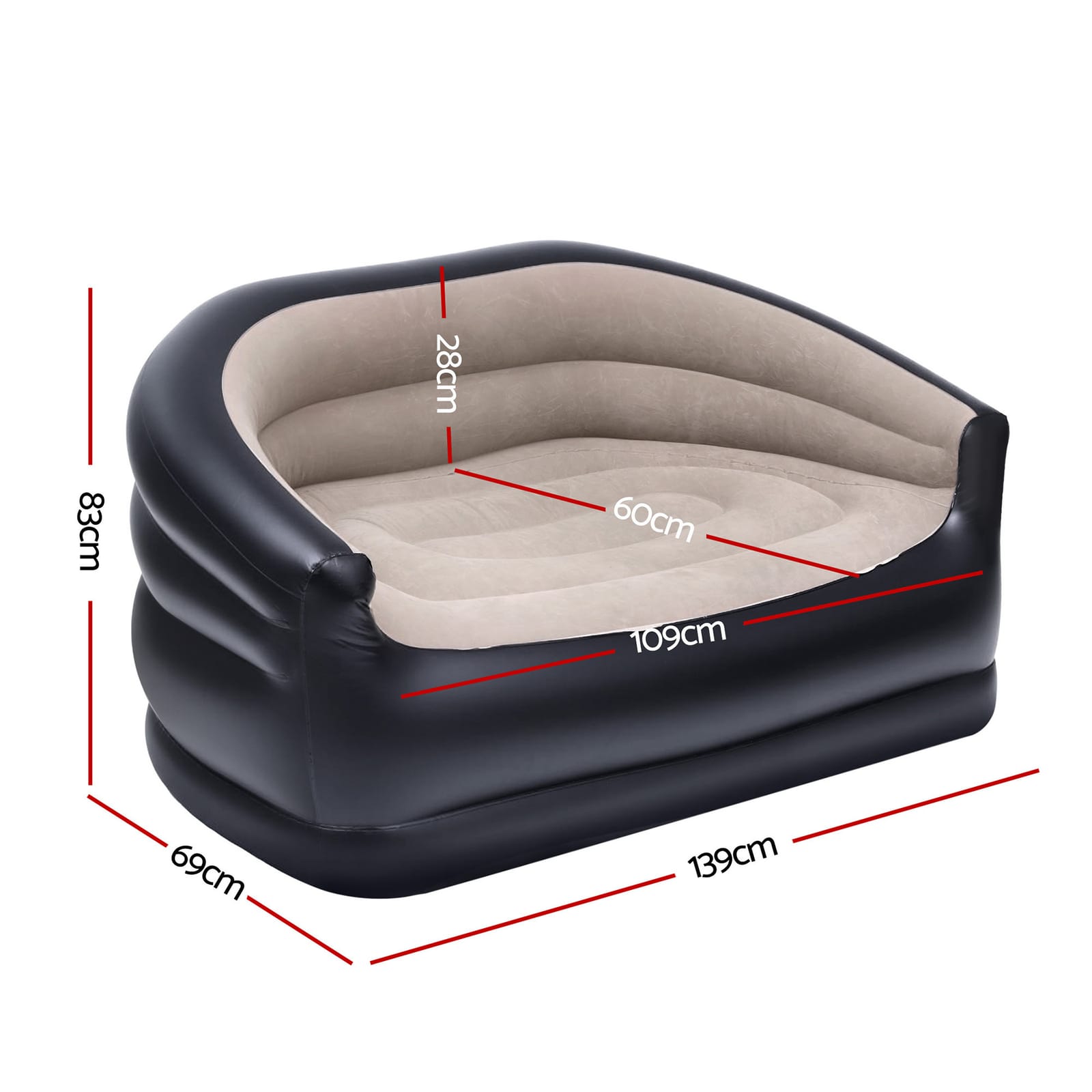 Inflatable Outdoor Sofa Lounge 130x83x69cm
