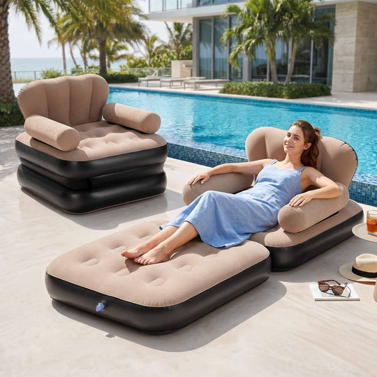 Inflatable Chair Lounge Coffee 85x85x87cm