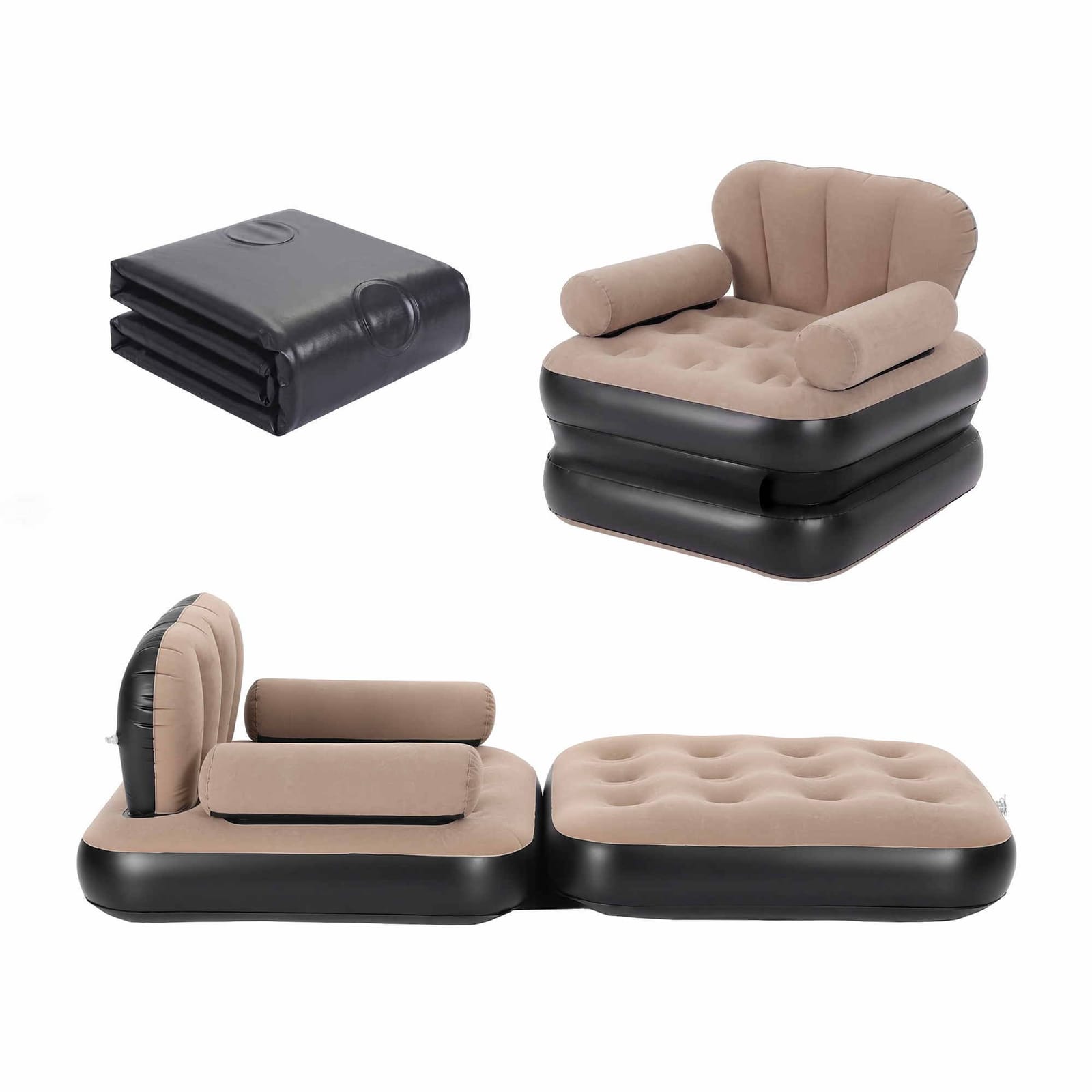 Inflatable Chair Lounge Coffee 85x85x87cm