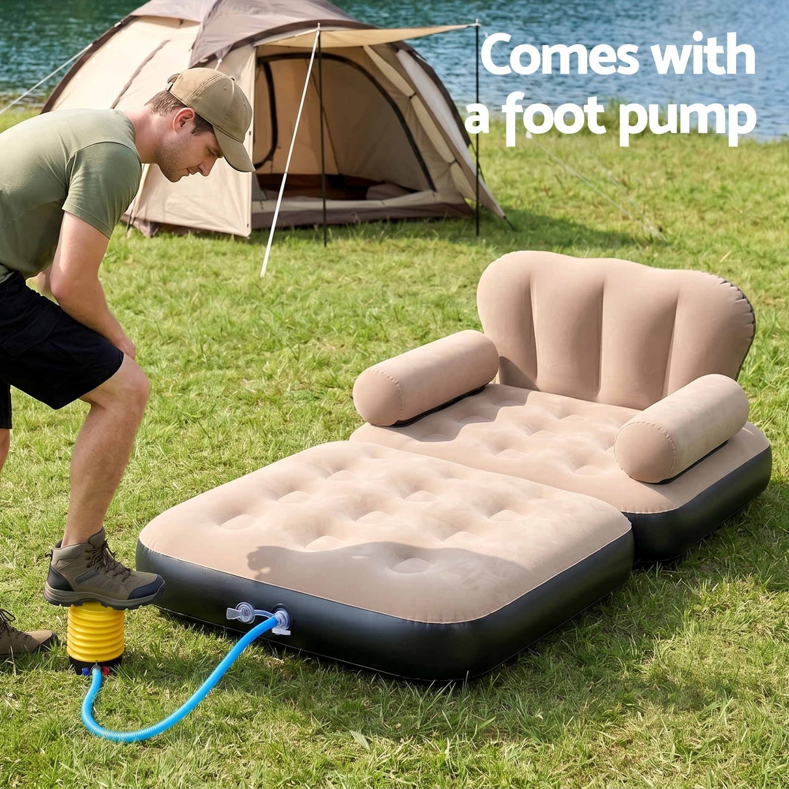 Inflatable Chair Lounge Coffee 85x85x87cm