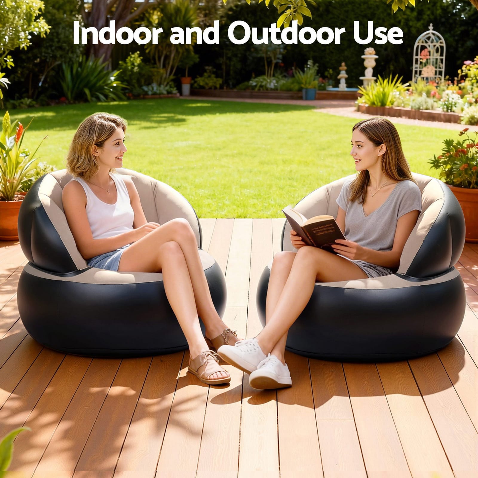 Inflatable Chair Coffee Folding Sofa 70x70x70cm