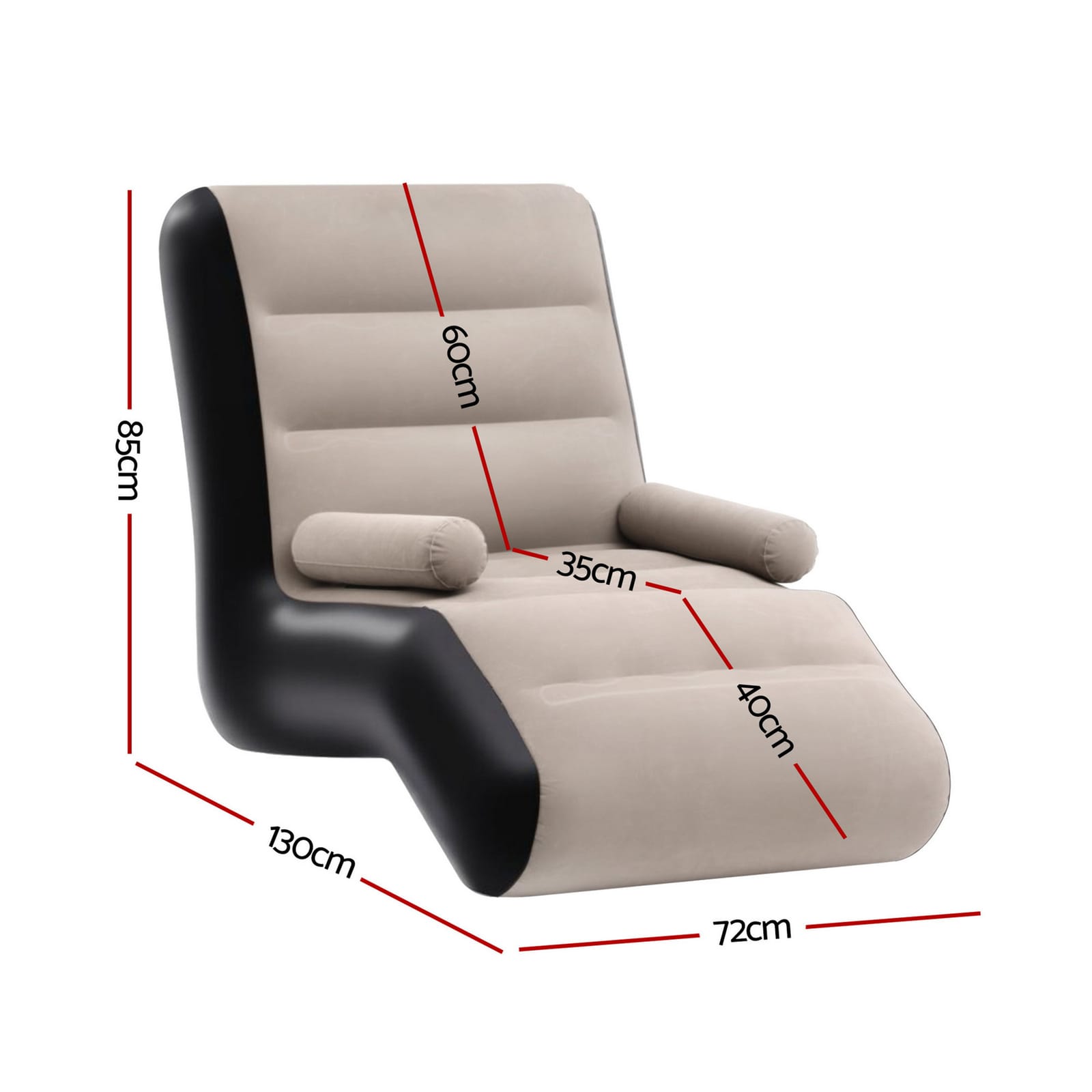 Inflatable Sofa Coffee Colour 130x72x85cm