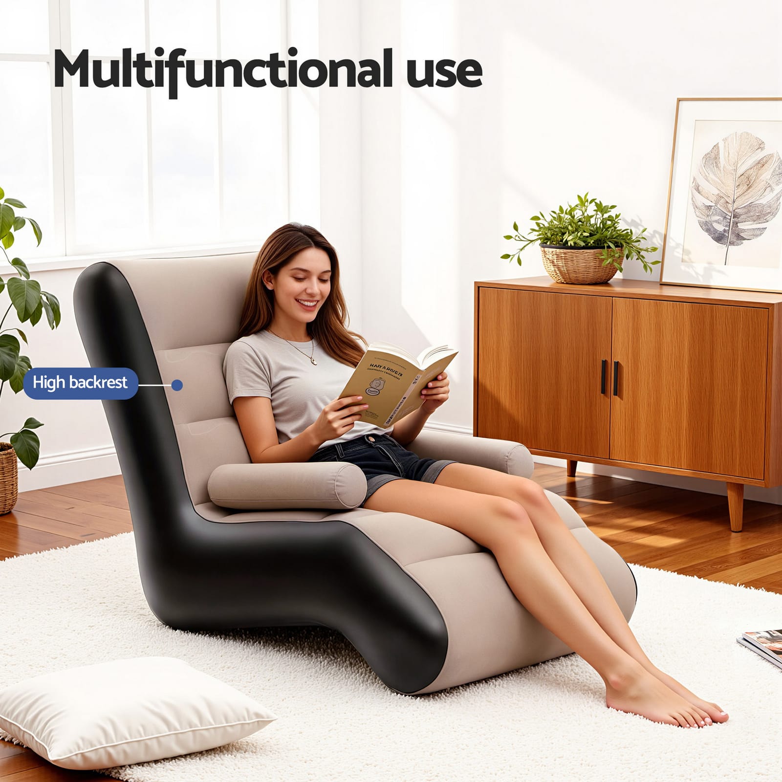 Inflatable Sofa Coffee Colour 130x72x85cm