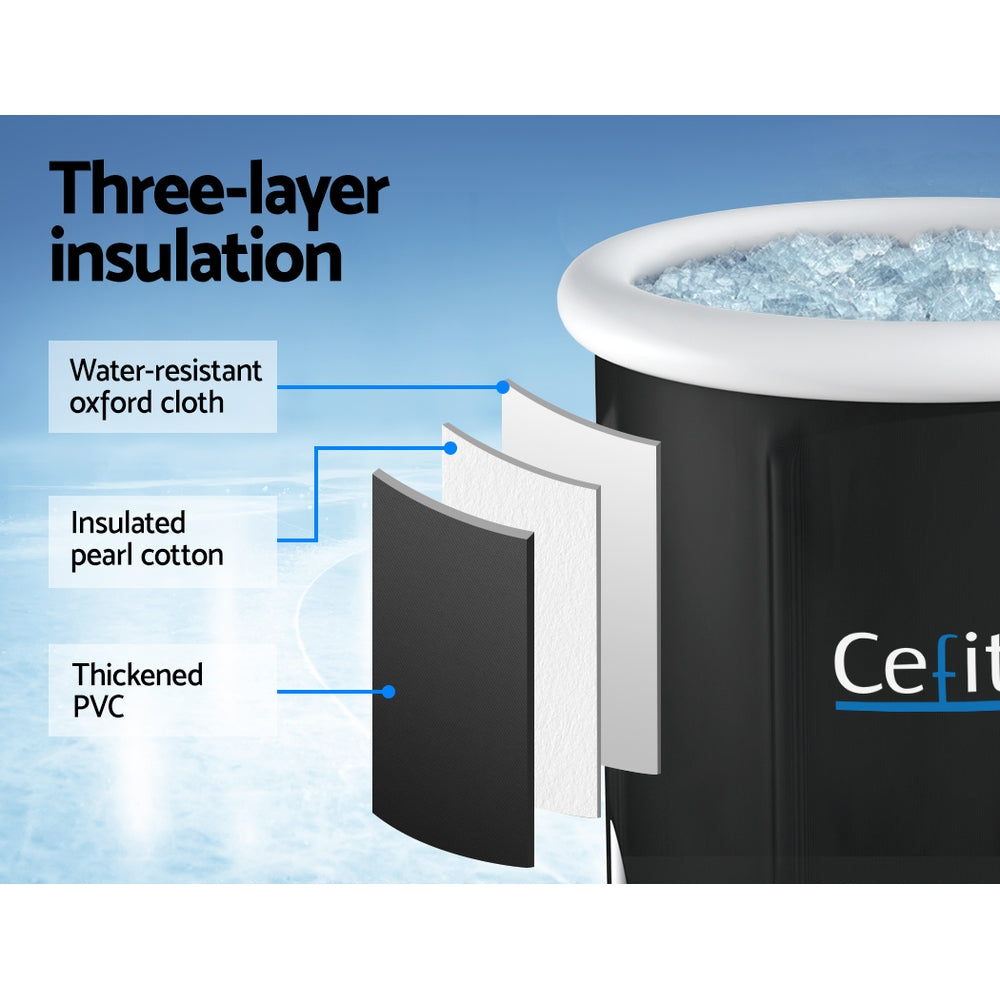 Weisshorn Portable Ice Bath Tub 70x80cm - Inflatable Folding Spa & Massage with Bathtubs