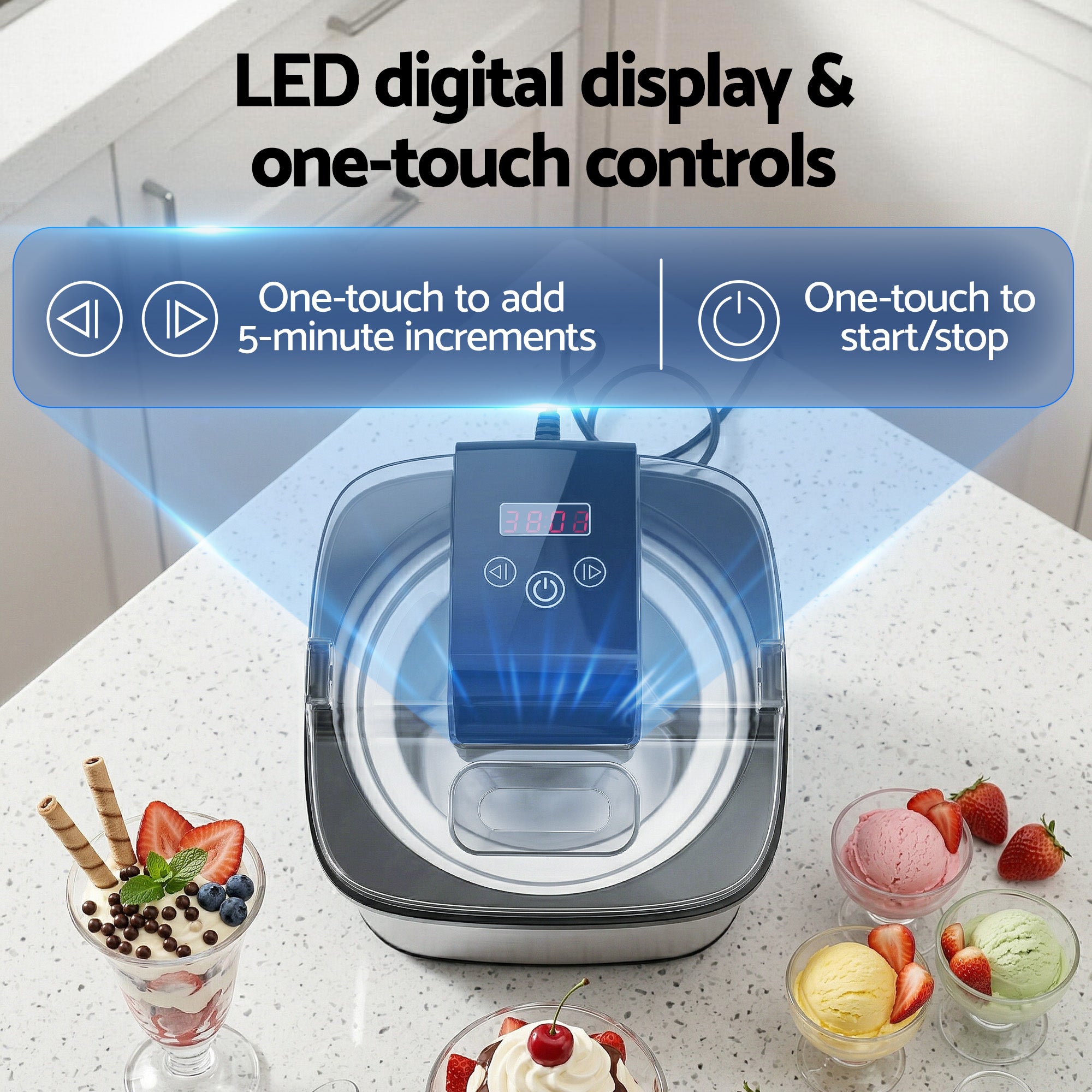 Devanti 2L Ice Cream Maker Gelato Sorbet Machine | Simpledeals