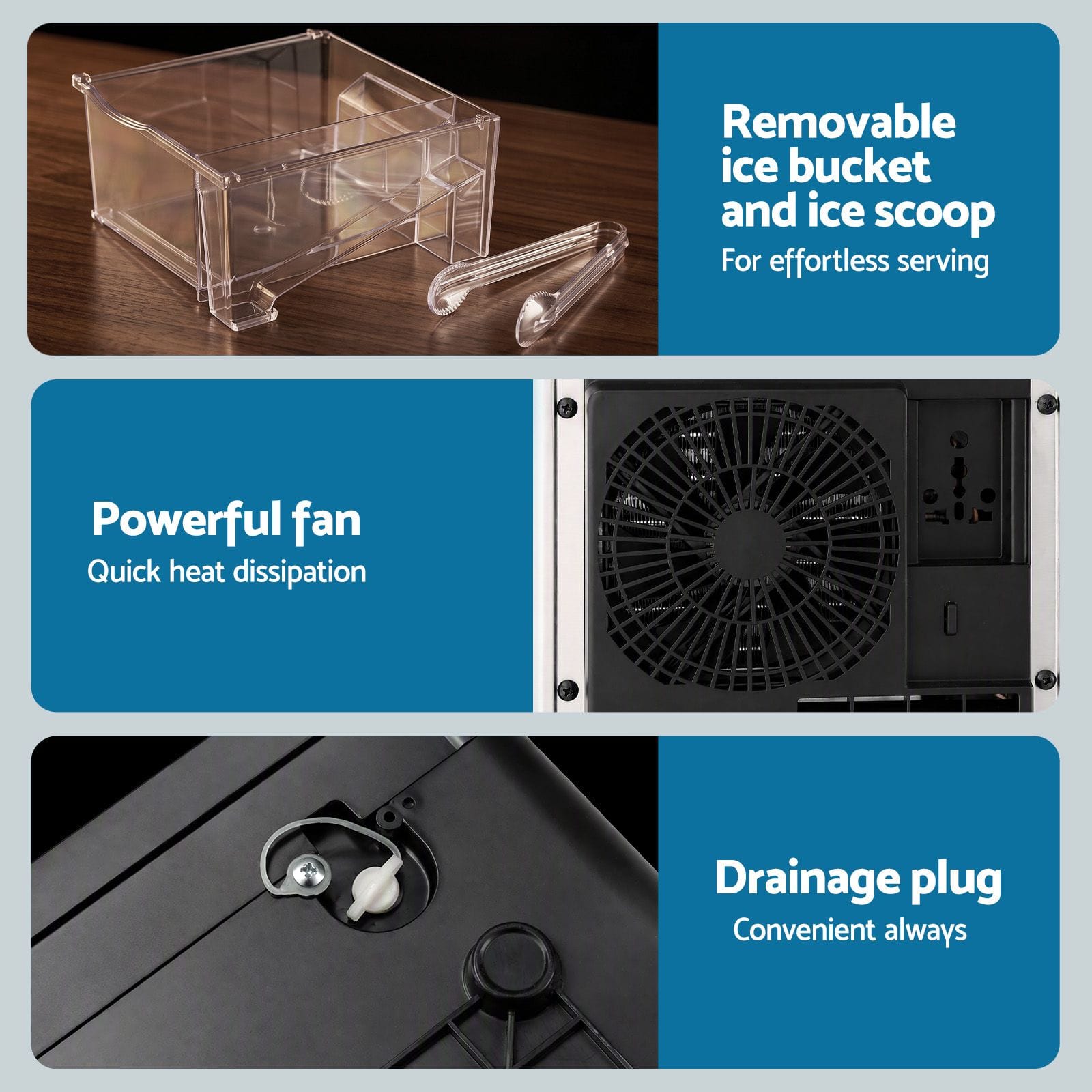 Large Ice Maker Machine 24x38x37.5cm