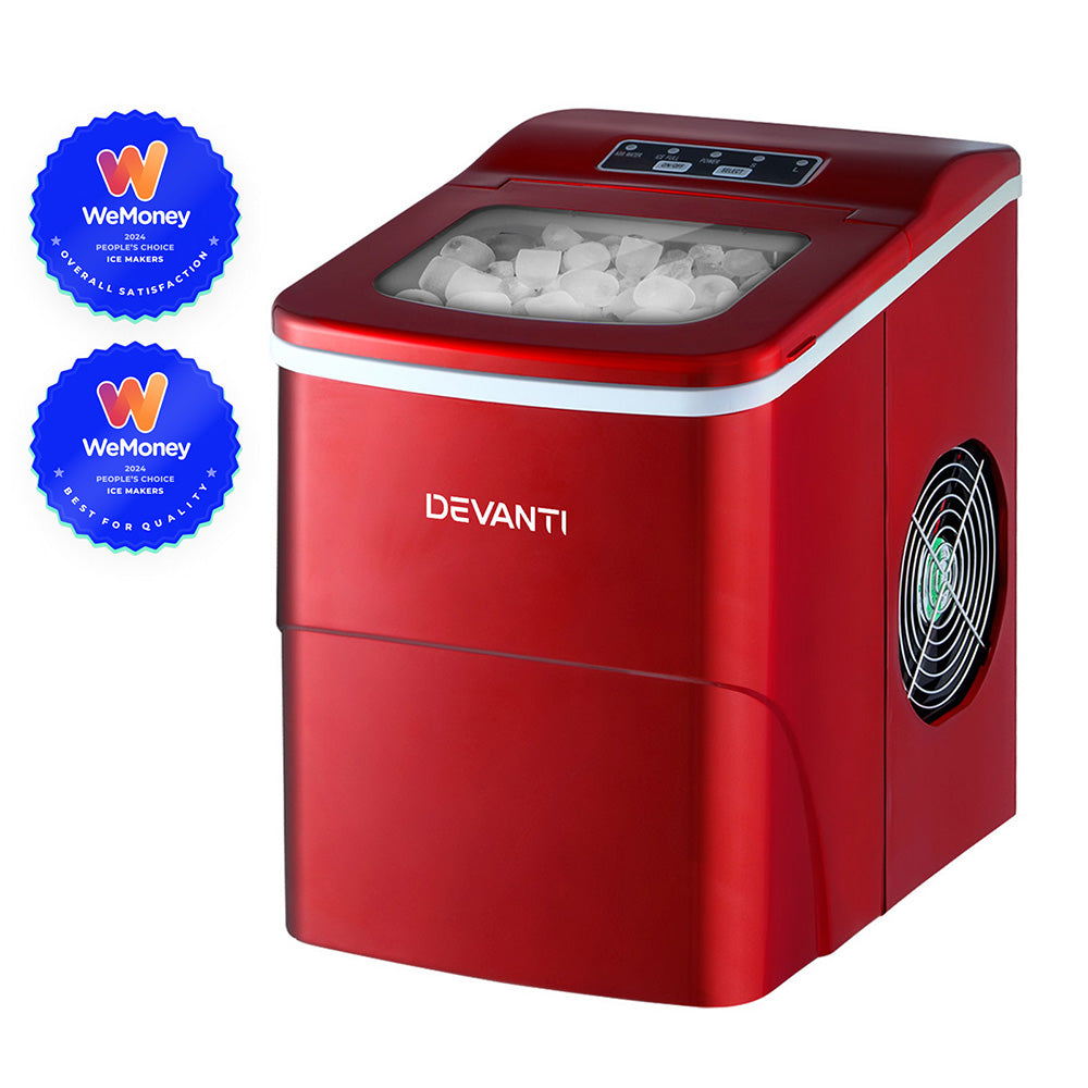 Red colour - Portable Ice Cube Maker Machine 2L Home Bar Benchtop Easy Quick Red