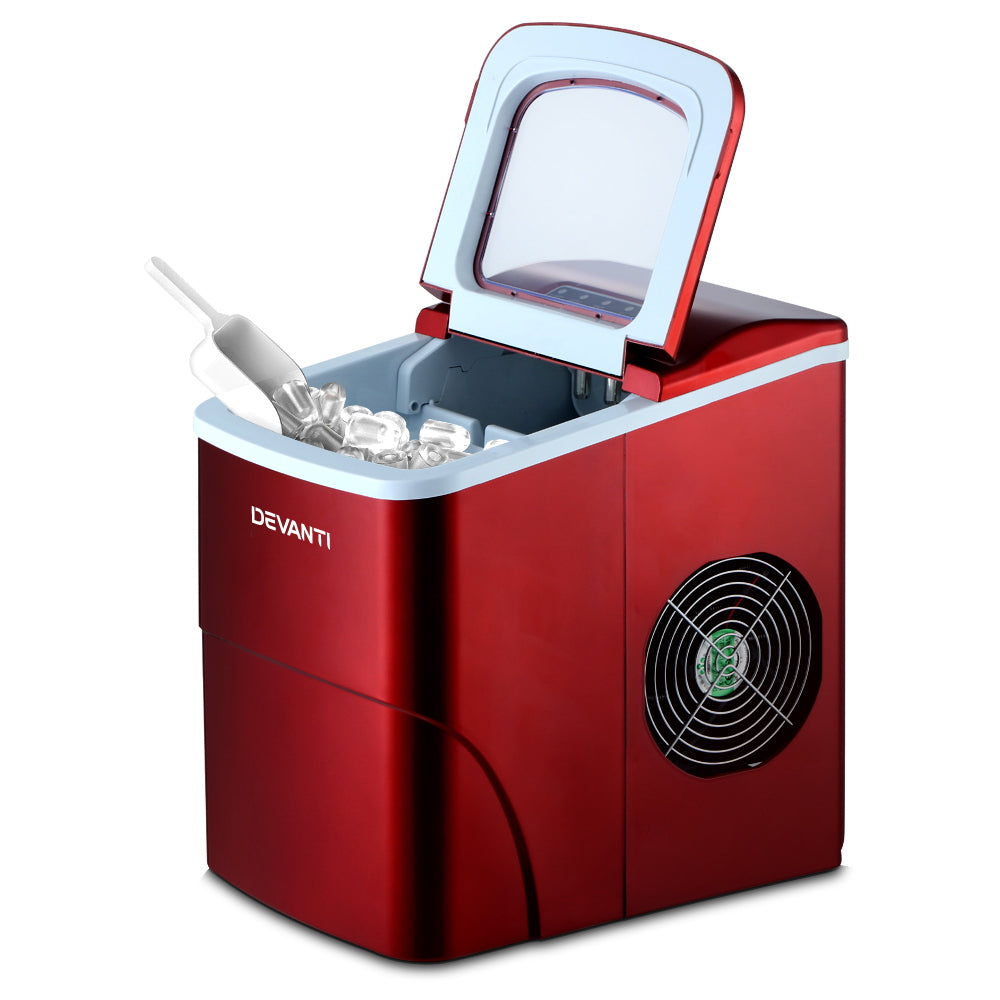 Portable Ice Cube Maker Machine 2L Home Bar Benchtop Easy Quick Red | Ice Makers