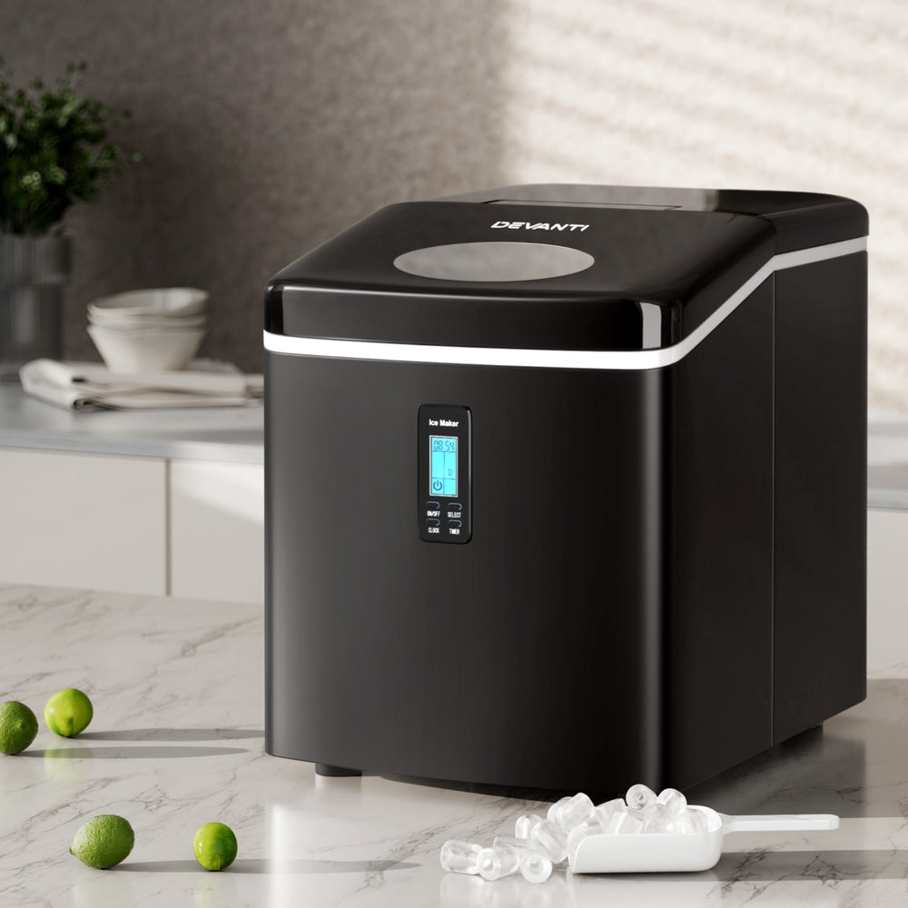 3.2L Portable Ice Cube Maker Machine Benchtop Counter Black with Ice Makers