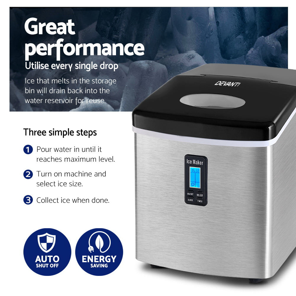 3.2L Stainless Steel Portable Ice Cube Maker, Ice Makers