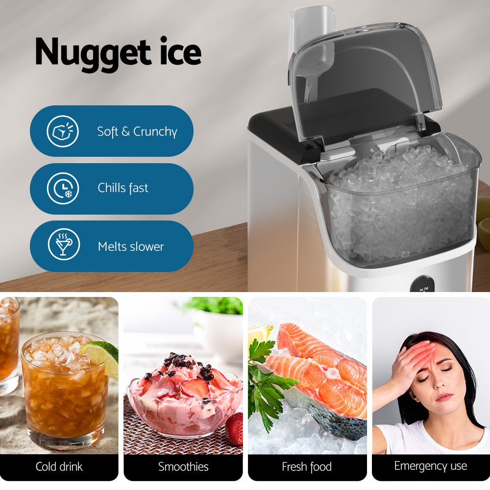 Ice Maker Machine 15kg Nugget Ice Cube, Ice Makers