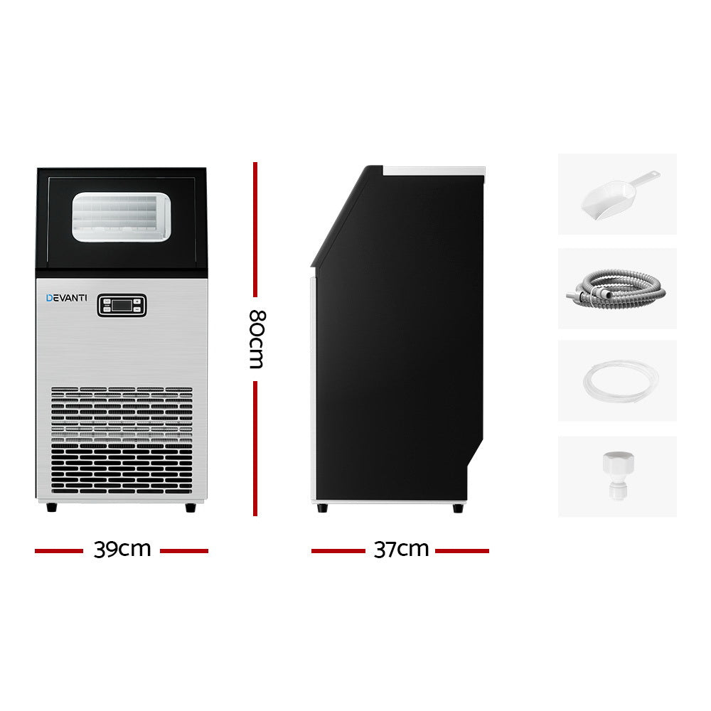 Commercial Ice Maker Machine 45kg Ice Cube Tray Bar Stainless Steel | Steel finish