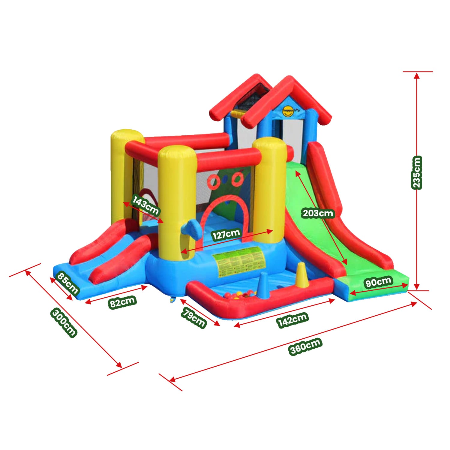 Inflatable Bounce Castle Playhouse Combo 2350x3000x3600cm