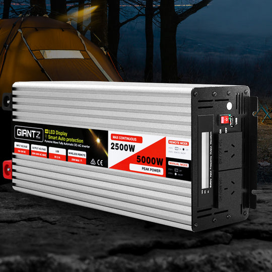 Power Inverter 12V To 240V 2500W/5000W Pure Sine Wave Camping Car Boat - Batteries & Generators