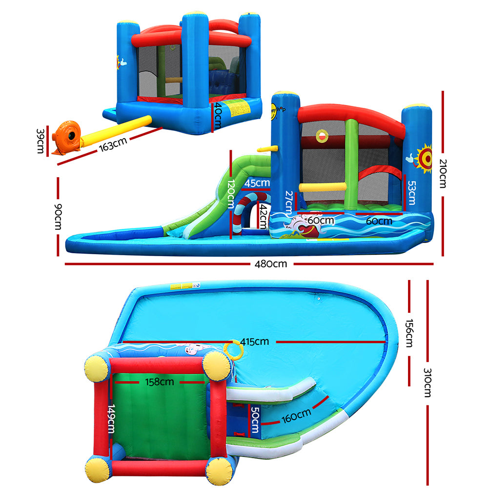 Happy Hop Inflatable Water Jumping Castle Bouncer Kid Toy Windsor Slide Splash