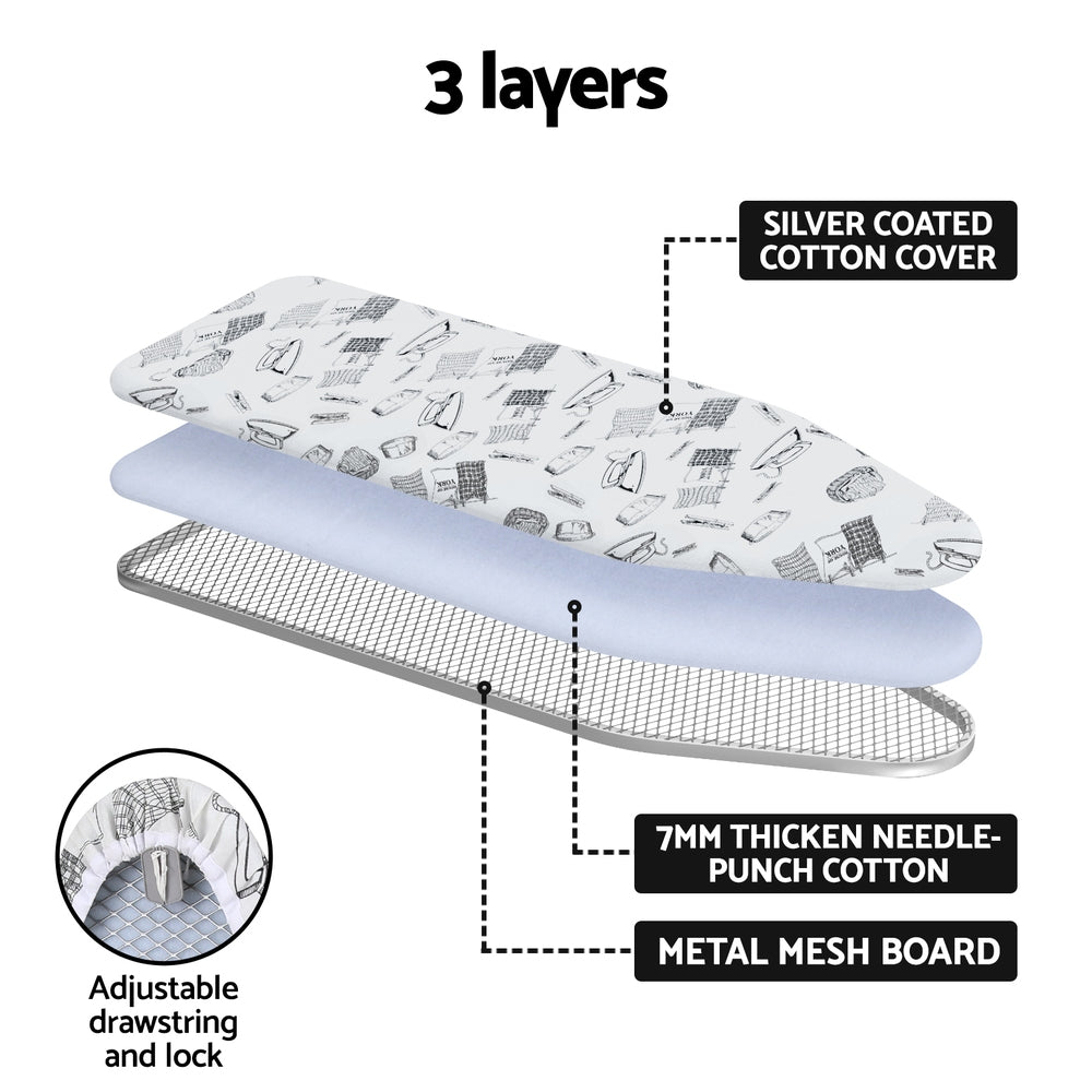 Ironing Board Wall Mounted Foldable White, Irons & Ironing Systems