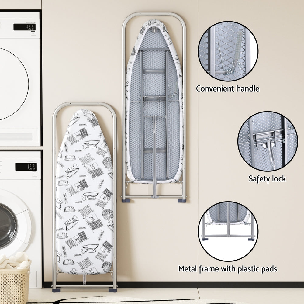 Ironing Board Wall Mounted Foldable White, White colour