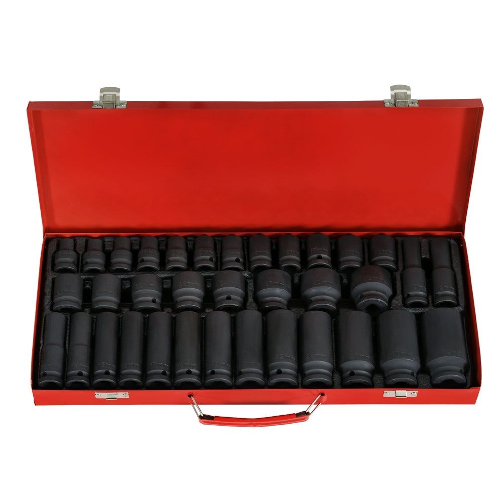 35Pcs - 35Pcs 1/2" Drive Impact Socket Set Metric 8-32Mm With Case
