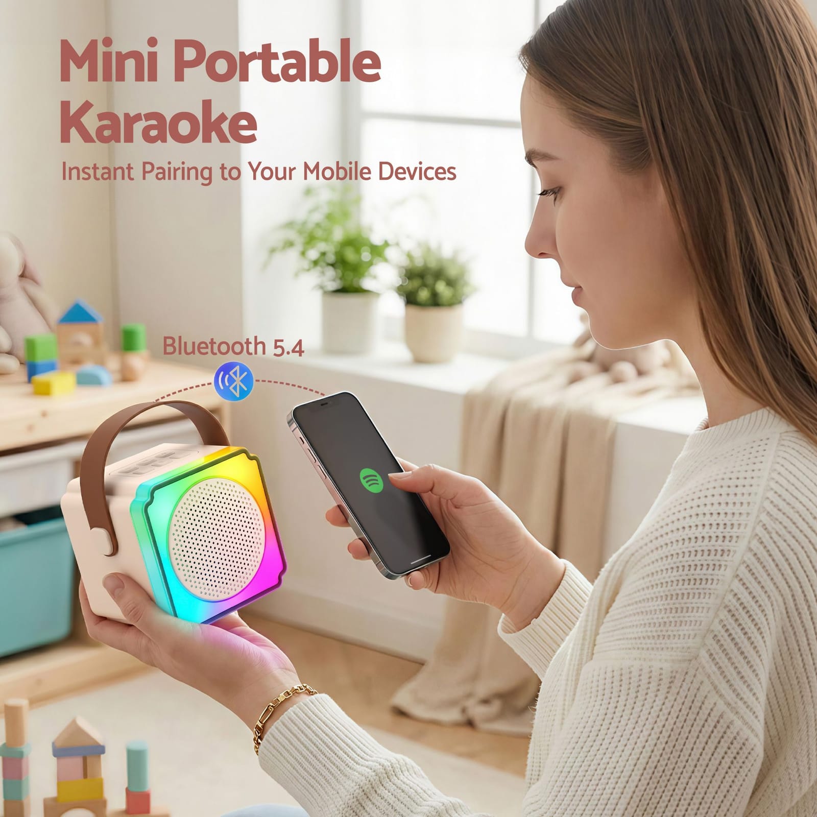 Portable Karaoke Machine 2 Wireless Mics | Simpledeals