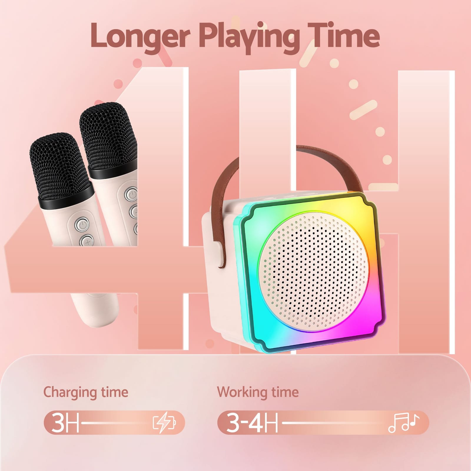 Portable Karaoke Machine 2 Wireless Mics | Simpledeals