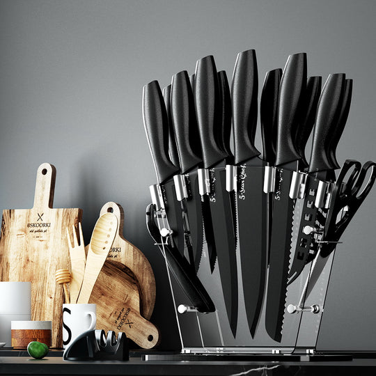 17PCS Kitchen Knife Set Stainless Steel Non-stick with