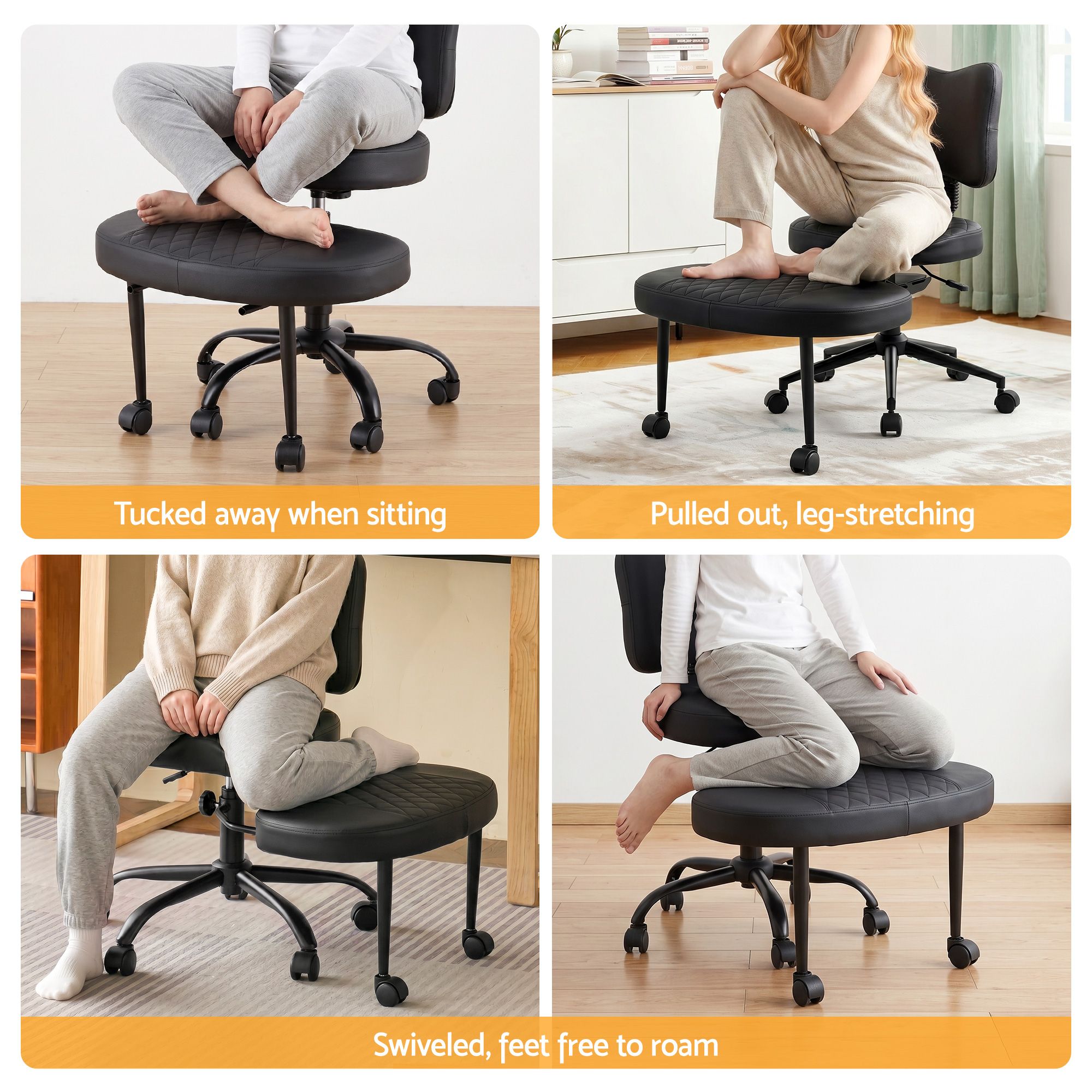 Kneeling Chair Ergonomic Cross Legged Office Seat | Simplede