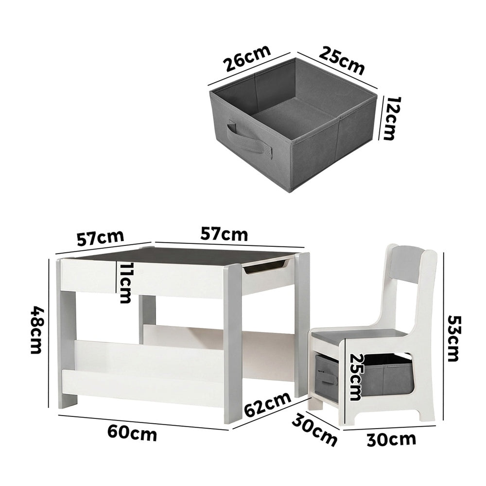 Kids Chalkboard Table Chair Set Storage | Simpledeals