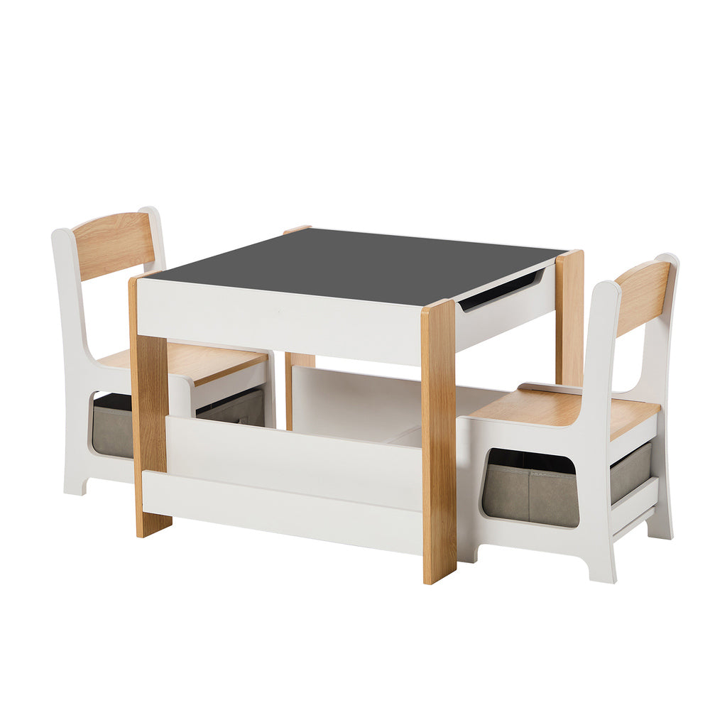 Kids Table Chairs Set Chalkboard Storage | Simpledeals
