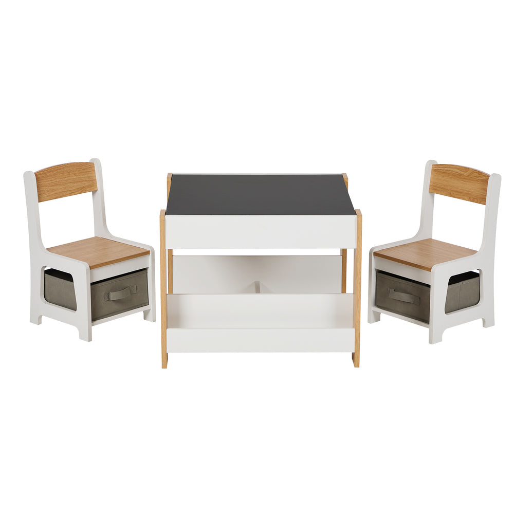 Kids Table Chairs Set Chalkboard Storage | Simpledeals