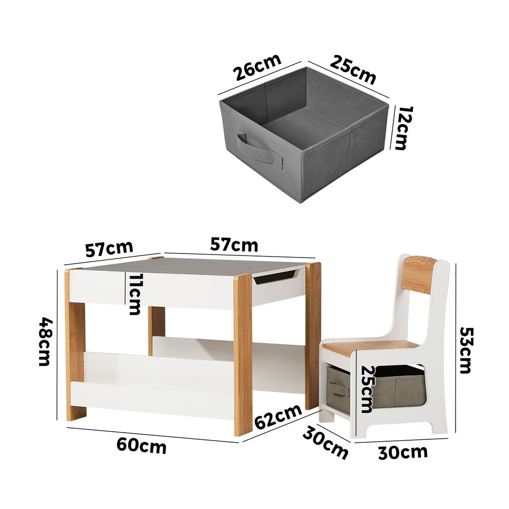 Kids Table Chairs Set Chalkboard Storage | Simpledeals