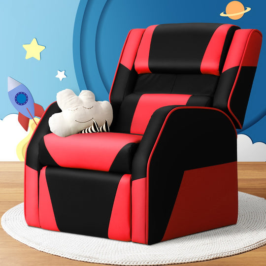 Kids Recliner Chair Pu Leather Gaming Sofa Couch Children Armchair - Kid's Tables, Chairs & Seats