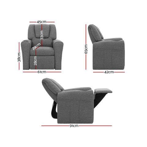 Luxury Kids Recliner Sofa Children Lounge Chair Couch Fabric Armchair GY