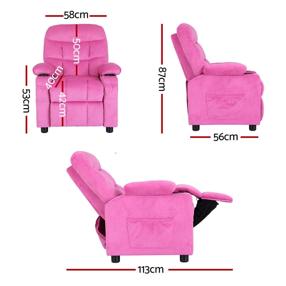 Comfortable Kids Recliner Chair - Black Velvet