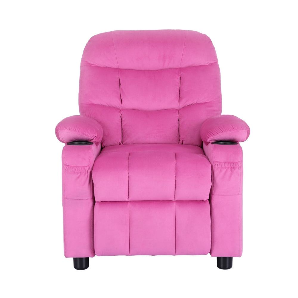 Comfortable Kids Recliner Chair - Black Velvet