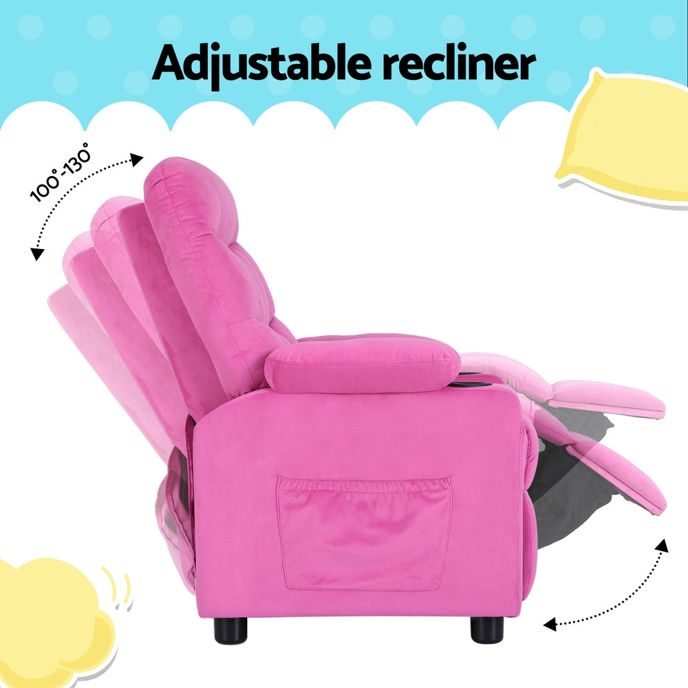 Comfortable Kids Recliner Chair - Black Velvet