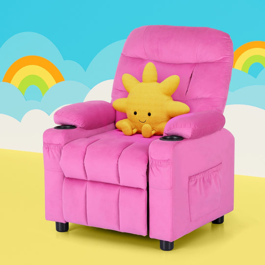 Comfortable Kids Recliner Chair - Black Velvet