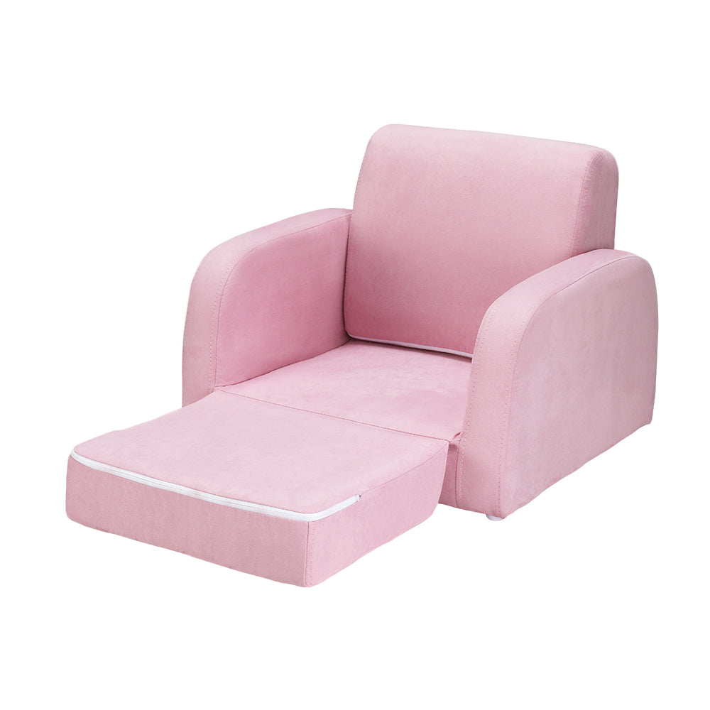 Kids Sofa 2 Seater Children Flip Open Couch Lounger Armchair Soft