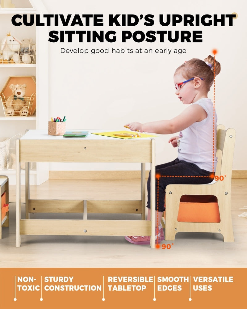 Multi-functional Kids Activity Playset with Study Desk and Storage