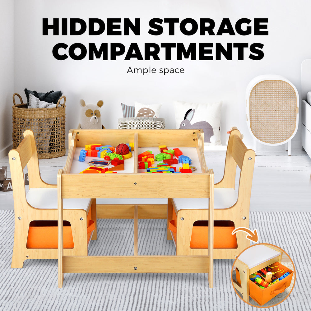 Multi-functional Kids Activity Playset with Study Desk and Storage