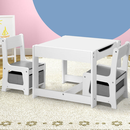 Kids Table and Chairs Set Activity Play Study Desk w/ Toys