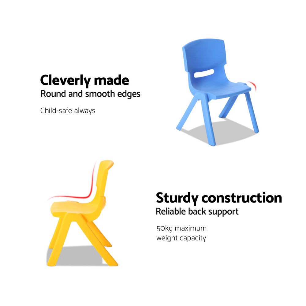 5Pcs Kids Table And Chairs Set Children Study Desk Furniture Plastic 4 Chairs