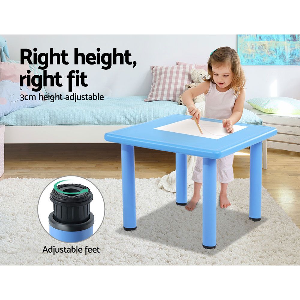 5Pcs Kids Table And Chairs Set Children Study Desk Furniture Plastic 4 Chairs