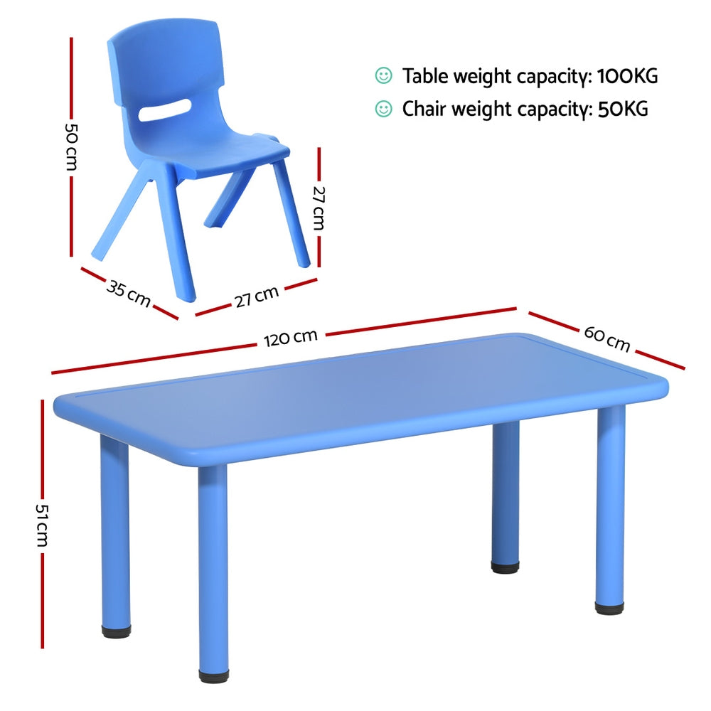 9Pcs Kids Table And Chairs Set Children Study Desk Furniture Plastic 8 Chairs