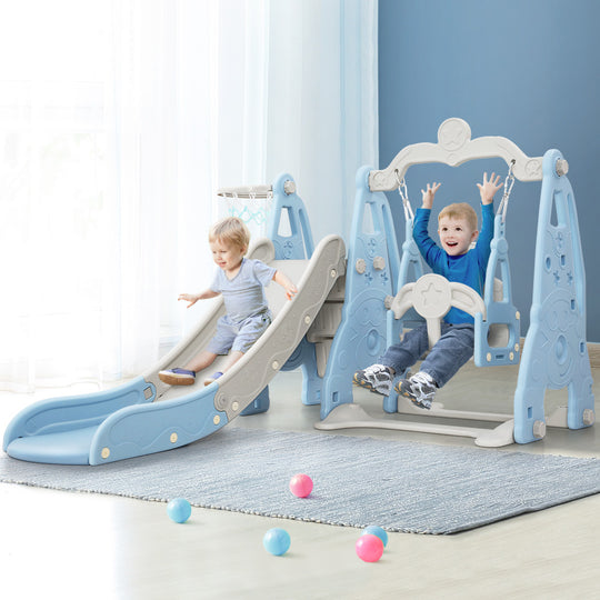Kids Slide 170Cm Extra Long Swing Basketball Hoop Toddlers
