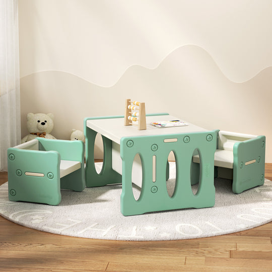 3Pcs Kids Table And Chairs Set Hdpe, Kid's Tables, Chairs & Seats