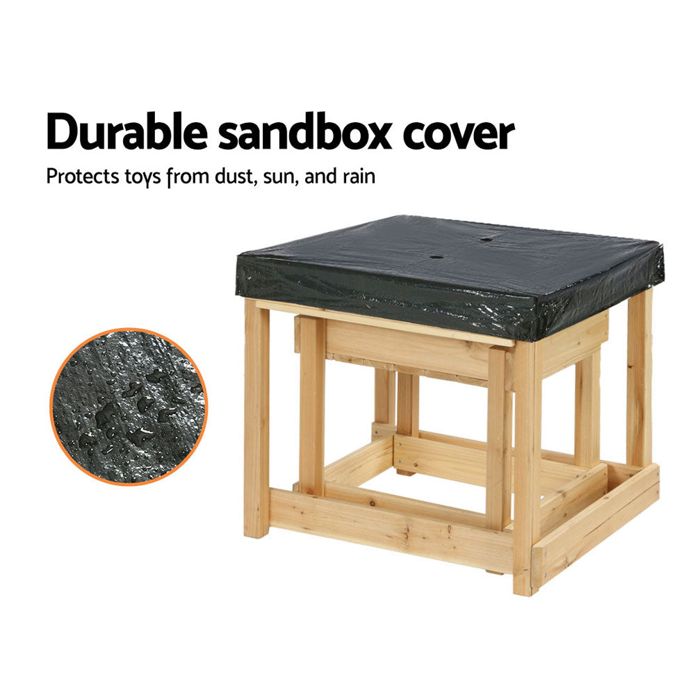 Kids Sandpit Wooden Sandbox Sand Pit Water Table Outdoor Toys 101Cm
