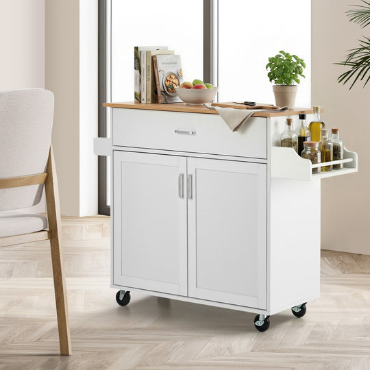 Kitchen Trolley Rolling Storage Cart With Drawer Towel Rack
