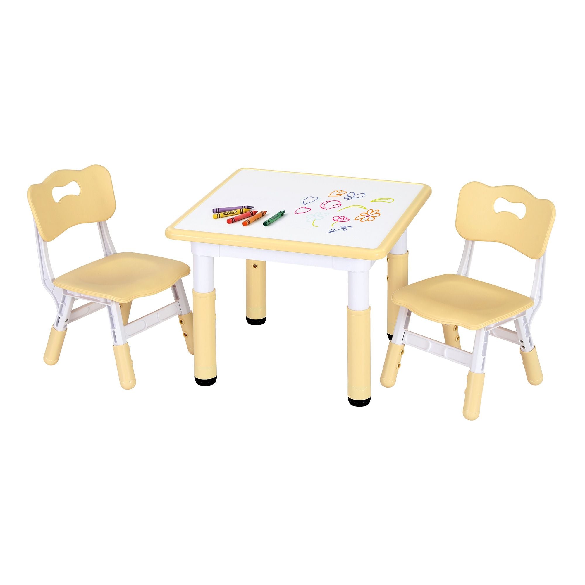 Kids Height Adjustable Table 2 Chairs Set | Simpledeals