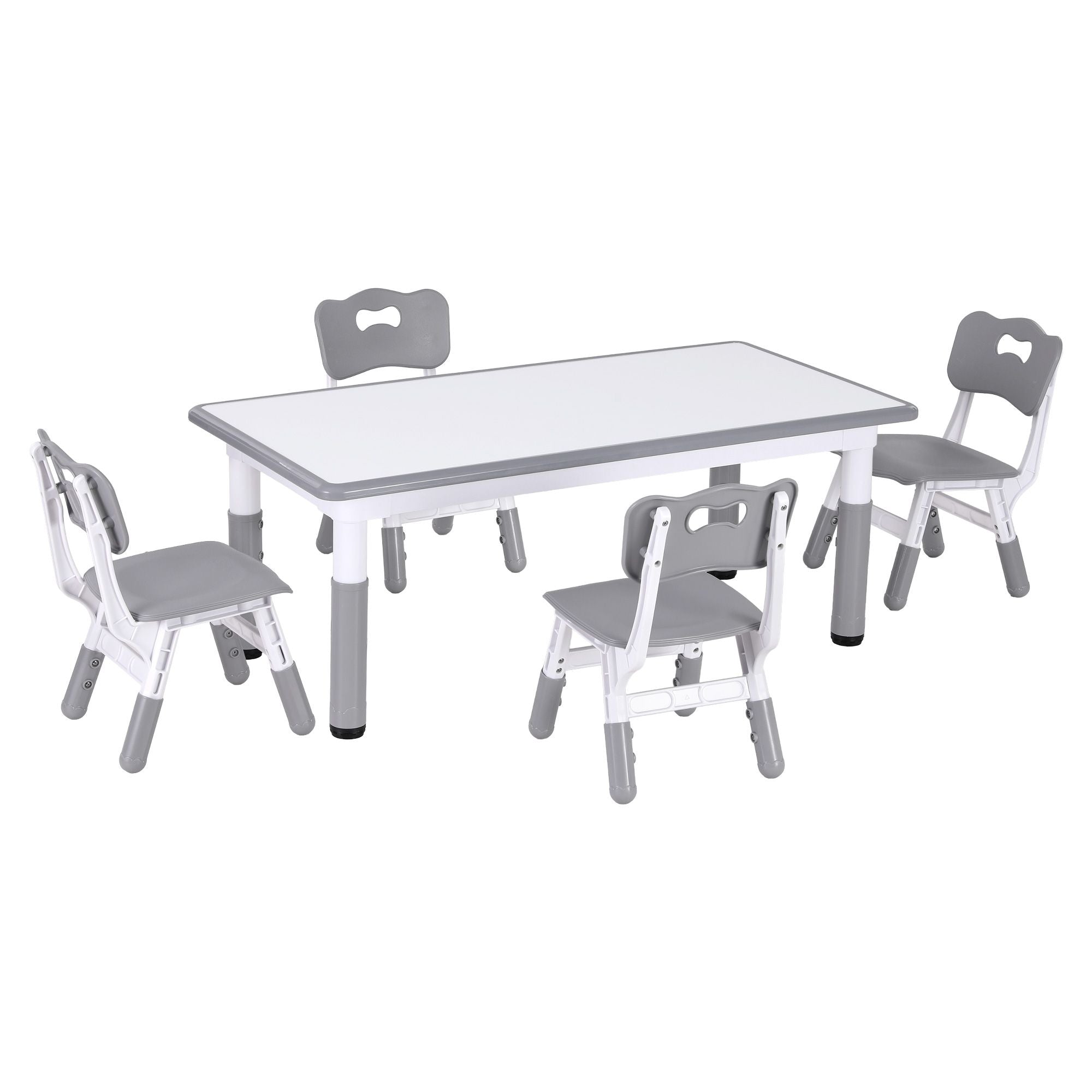 Kids Table 4 Chairs Set Height Adjustable | Simpledeals